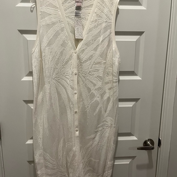 Chico's Dresses & Skirts - ❤️🤍❤️Chico's Ivory Textured Button-Front Midi Dress❤️🤍❤️